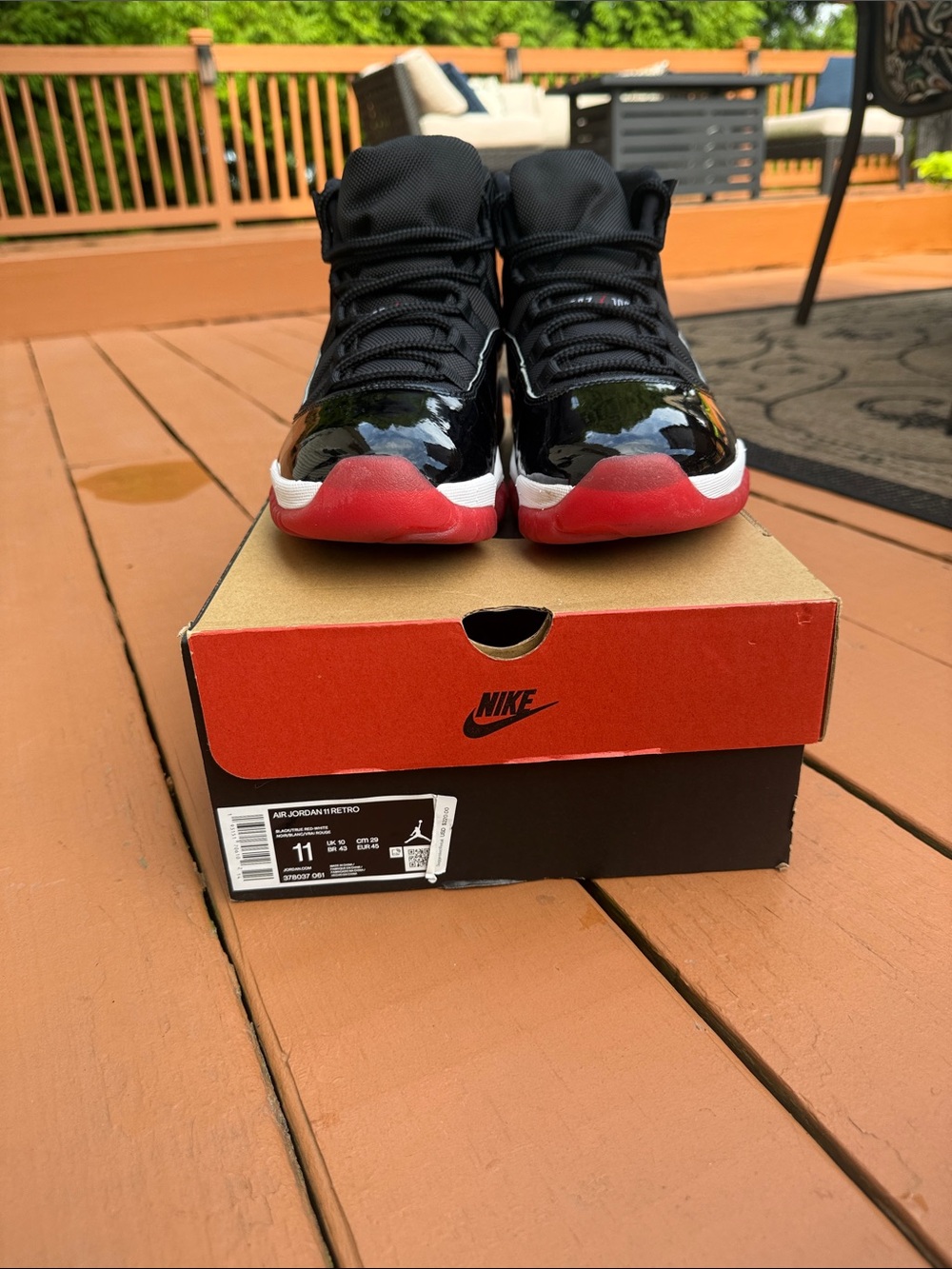 Air Jordan 11 Retro 'Bred' Men's Black/Red Basketball Mens Size 11 Good shape.